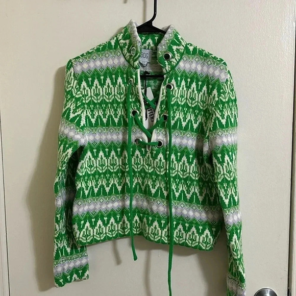 NWT Urban Outfitters BDG Rian Lace Up Sweater - Picture 2 of 5